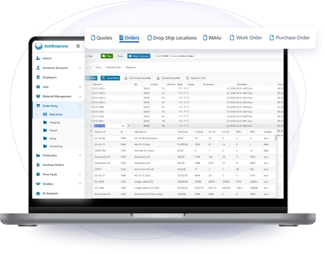 Manufacturing ERP Shop Tracker Dashboard